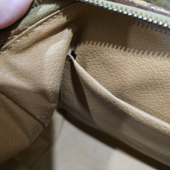 Celine authentic macadam pattern Cosmetic pouch PVC leather zip closure brown - Picture 8 of 8